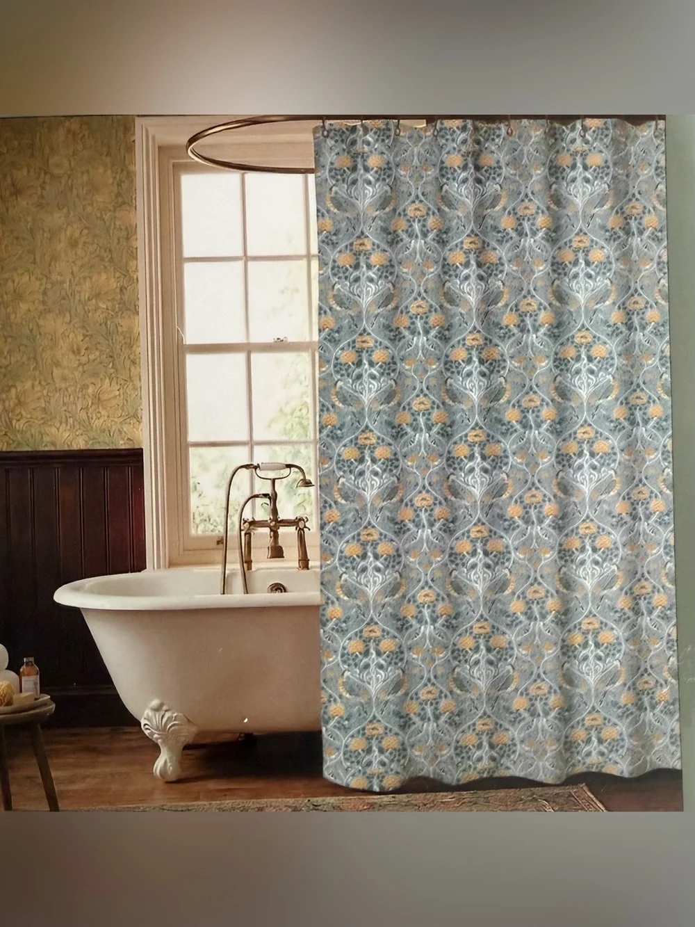 William Morris & Co Bird Seasons By May Shower Curtain Fabric 72x72” Flowers New